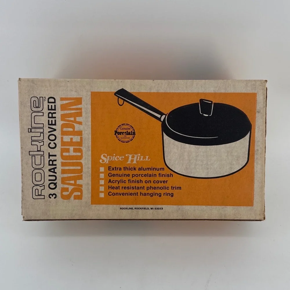 Rockline Saucepan 3 Qt Floral Spice Hill Vintage Porcelain Aluminum